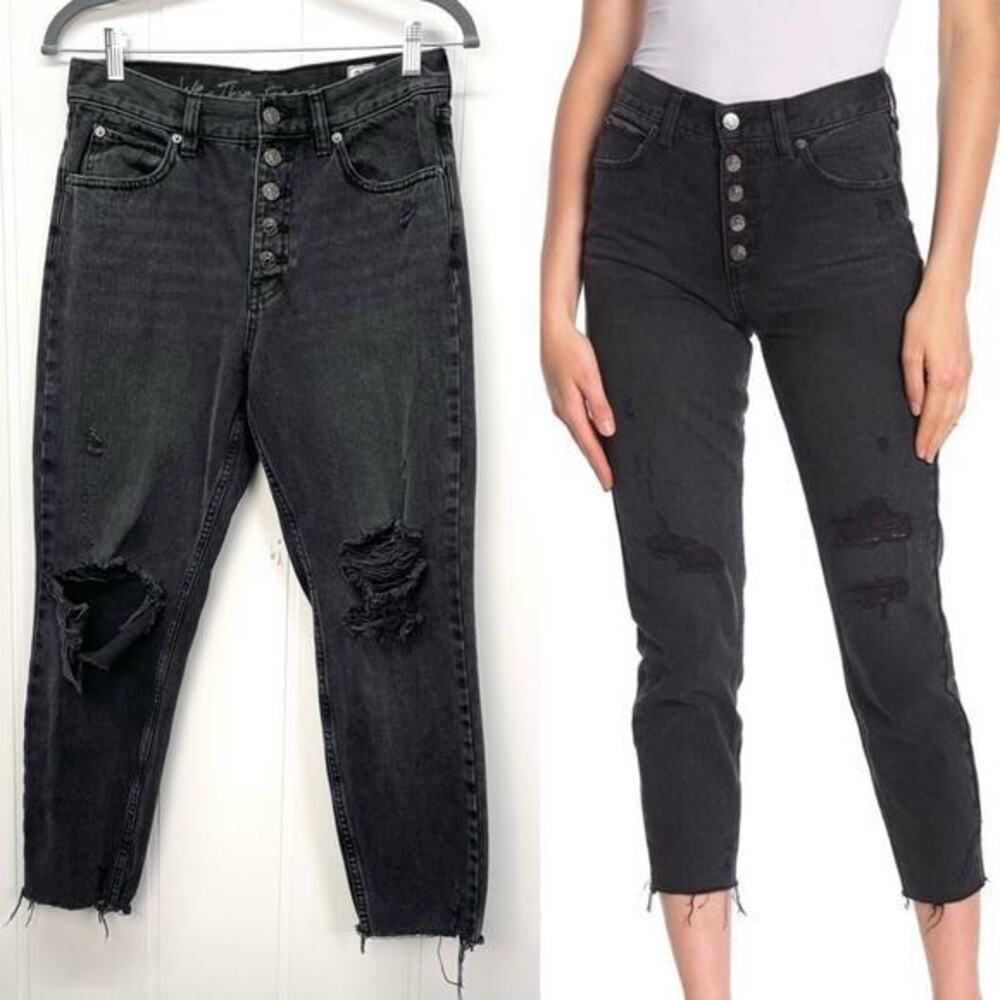 We The Free Black Distressed Jeans Size 27